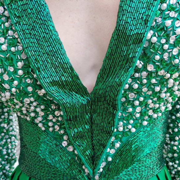 Stephen Yearick Emerald Green Gown Size 2 - Picture 6 of 16